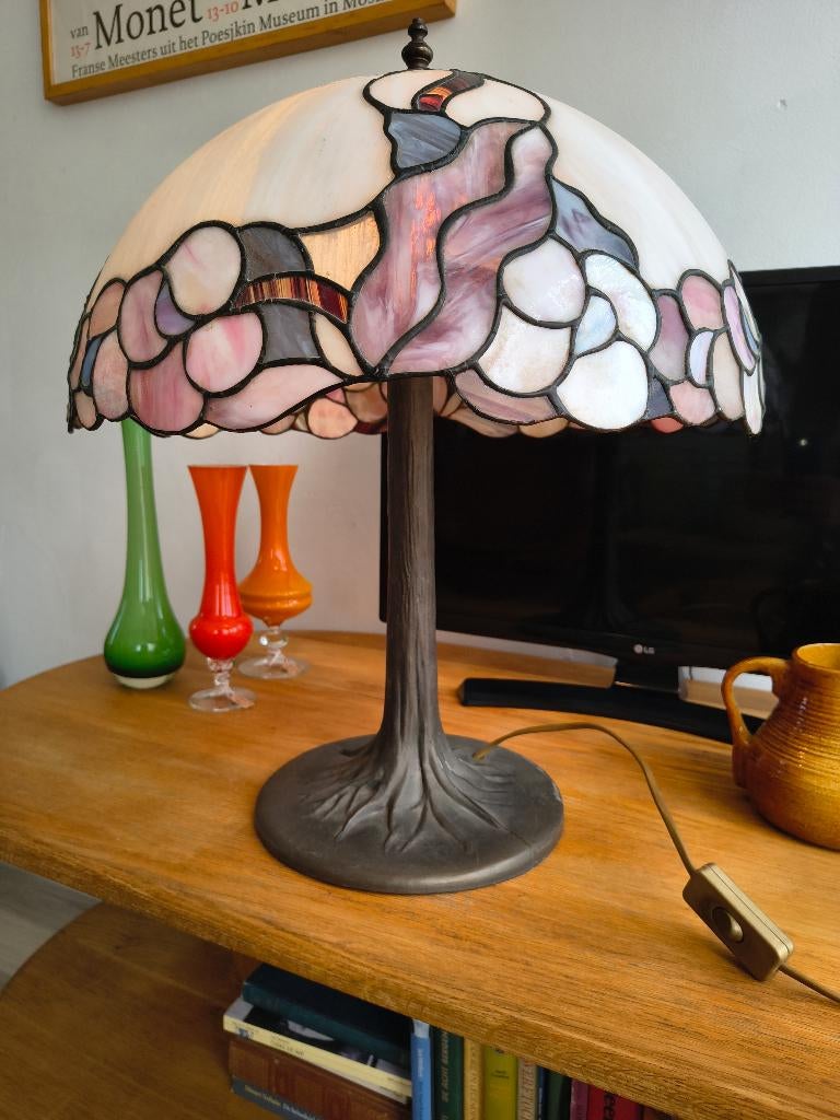 Tiffany tafellamp | XL versie, Huis en Inrichting, Art Nouveau, 50 tot 75 cm, Onbekend, Ophalen of Verzenden