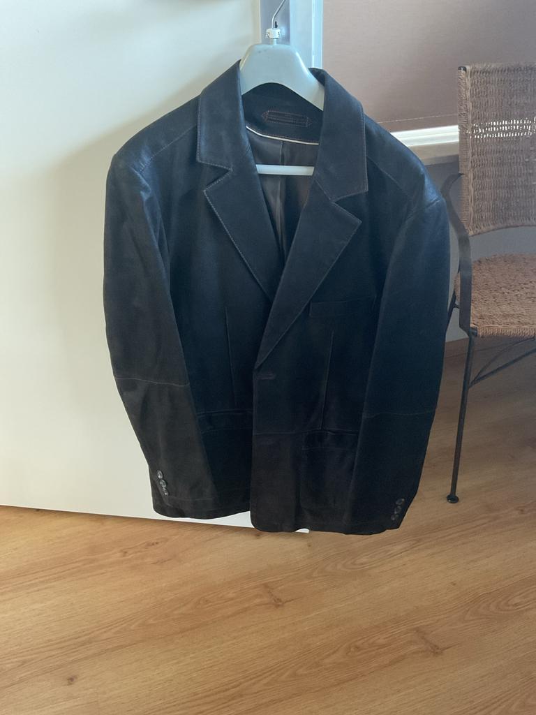 Leren colbert donkerbruin, Ophalen of Verzenden, Zo goed als nieuw, Overige maten, Bruin