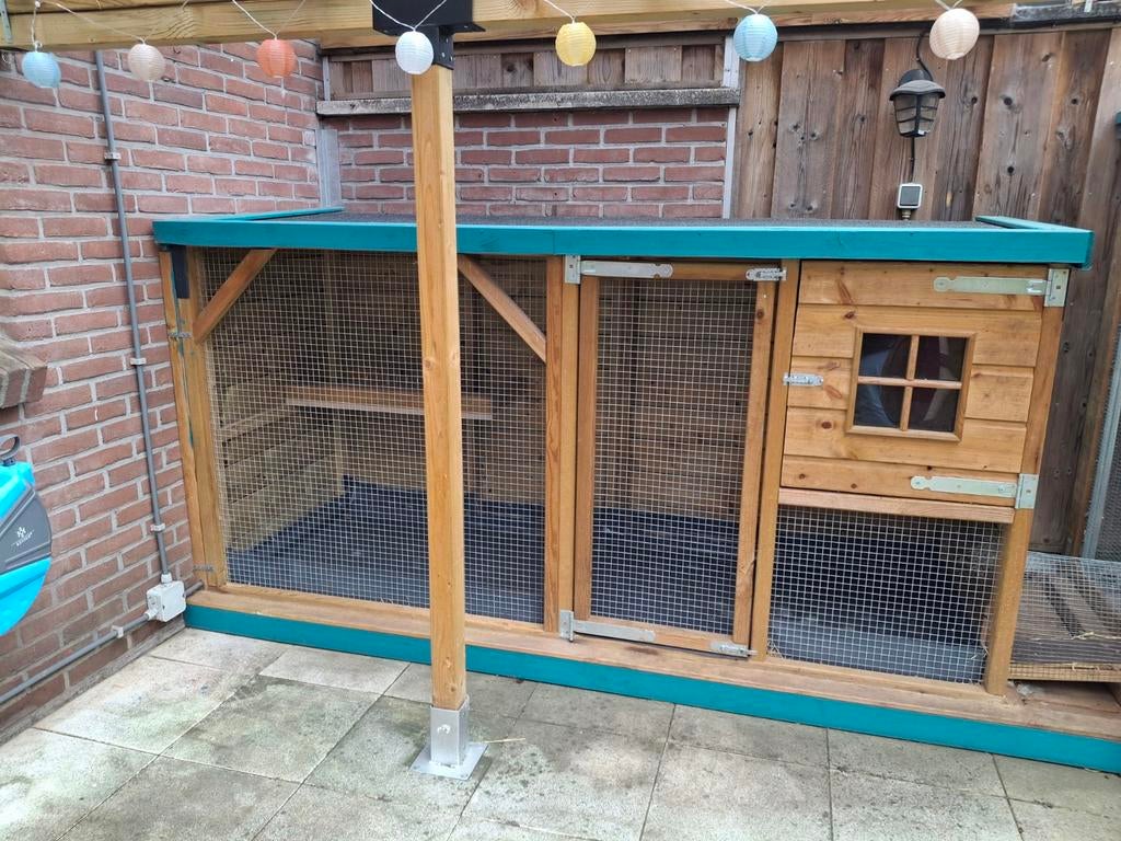 KIPPENVILLA caviahok, konijnenhok 243x95x124 cm, Dieren en Toebehoren, Ophalen, 110 cm of meer, 90 cm of meer, Hok