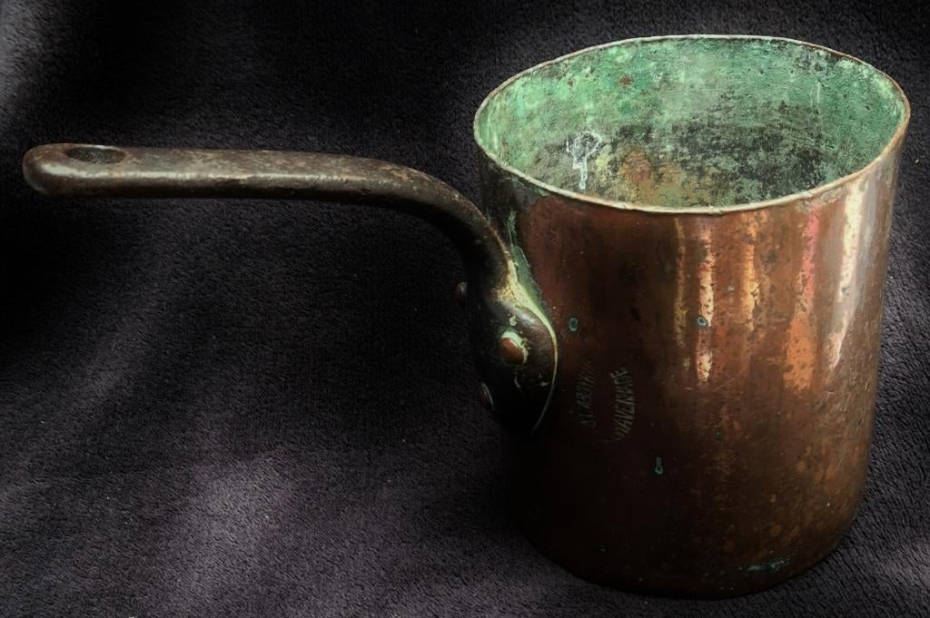 Antieke roodkoperen MELKMAAT? Gemerkt J. LABOYRIE Den Haag, Antiek en Kunst, Antiek | Koper en Brons, Ophalen of Verzenden, Koper