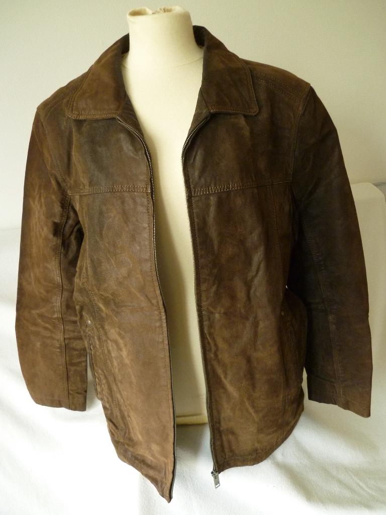 Canda suede lederen jas maat 54 leer, Maat 52/54 (L), Bruin, Ophalen of Verzenden, Canda