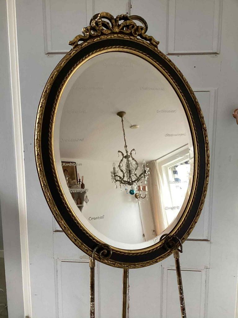 Mooie antieke strik spiegel, Ophalen of Verzenden, Rechthoekig, Minder dan 50 cm