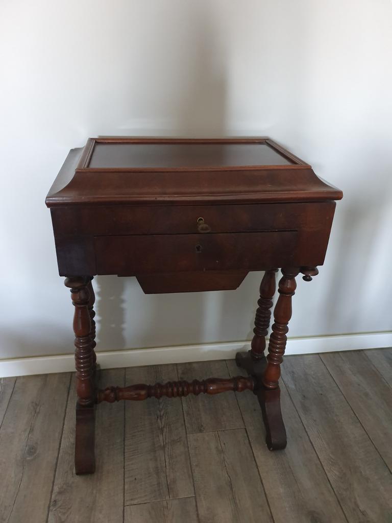 Antiek mahonie naaitafel biedermeier., Ophalen of Verzenden