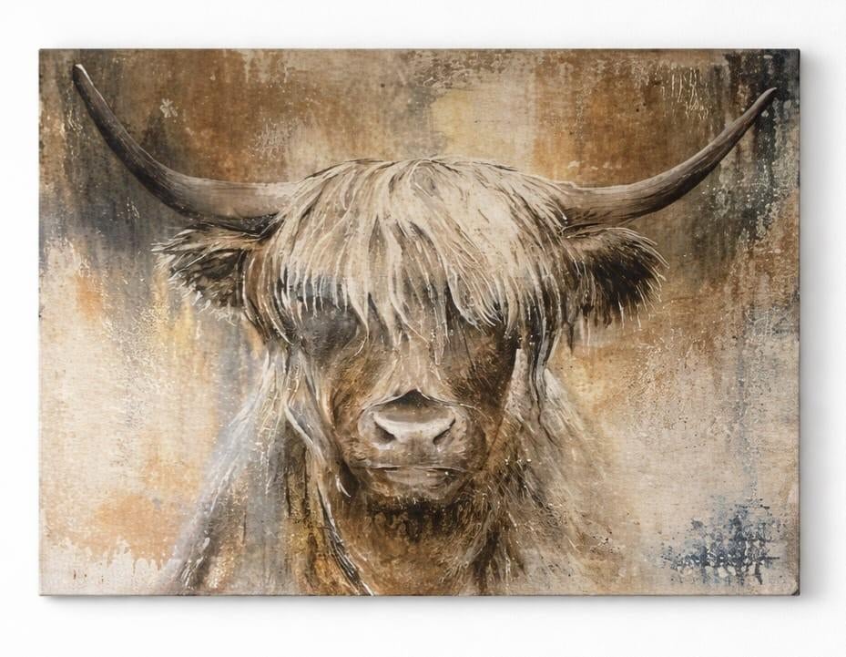 Canvas schilderij Schotse Hooglander 80 hoogx120 breed, Ophalen of Verzenden