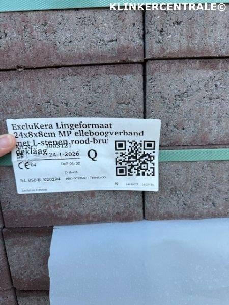 67,2m2 rood bruin 24x8x8cm Excludenzo betonklinkers lingefor, Excluton BV, Waalbandijk 155 6651 KD Druten, Klinkers, Nieuw
