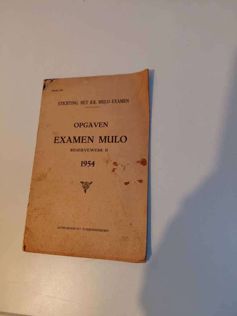 Mulo exameopgaven 1954, Ophalen of Verzenden