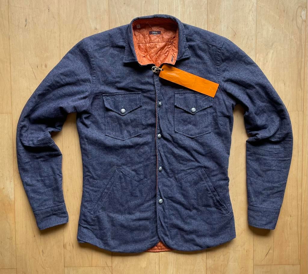 Oger design denim spijkerstof jas / blazer gewatteerd S, Ophalen of Verzenden, Zo goed als nieuw, Maat 46 (S) of kleiner, Blauw
