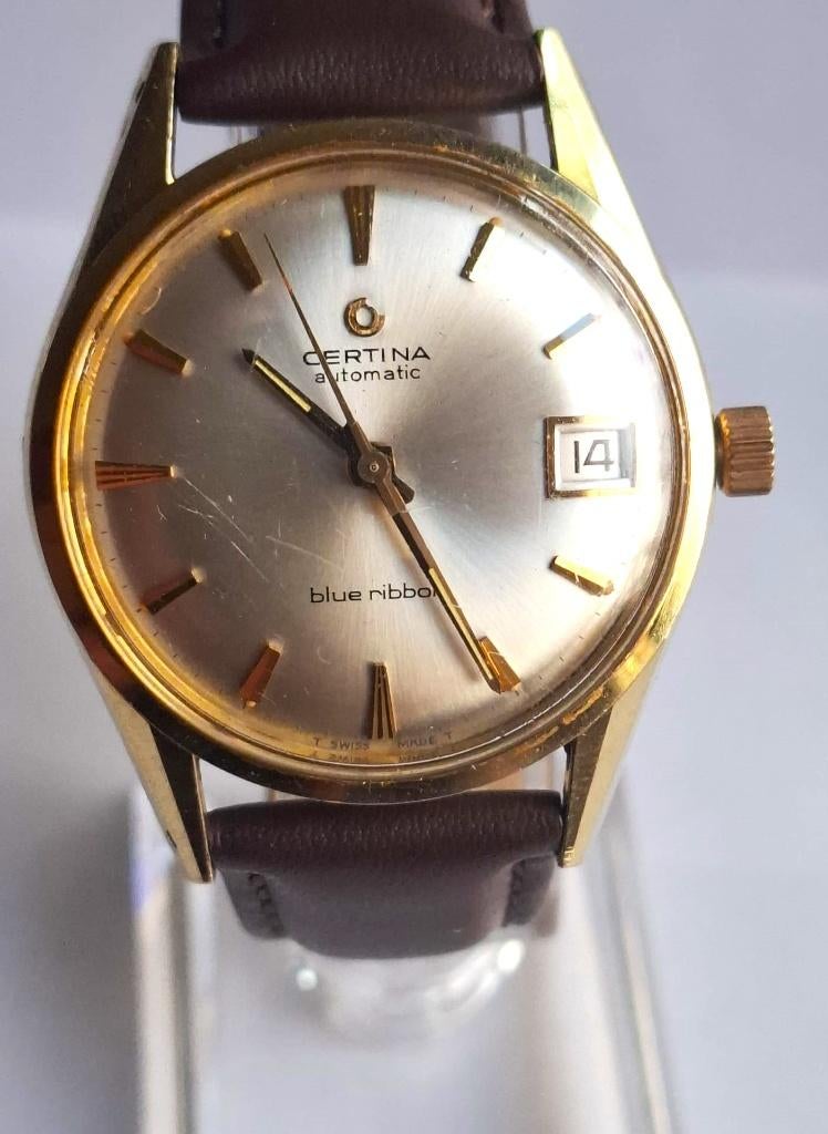 14K Massief Goud Certina Blue Ribbon Automatic, Overige merken, Polshorloge, Ophalen of Verzenden, Goud