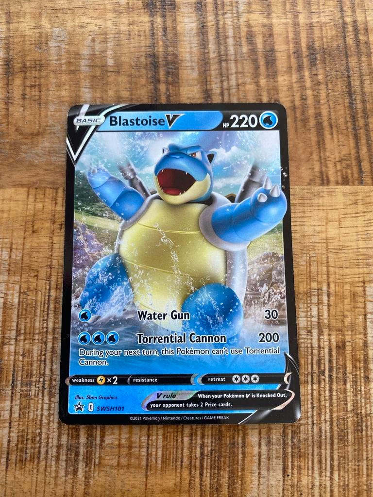 Pokemon Blastoise V SWSH101 Promo Kaart, Hobby en Vrije tijd, Verzamelkaartspellen | Pokémon, Ophalen of Verzenden, Zo goed als nieuw