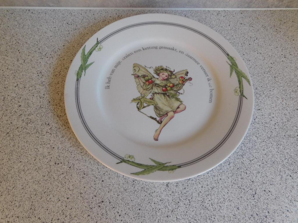 Bord 19,5 cm. de Appelbloesem Flower Fairies Douwe Egberts, Ophalen of Verzenden, Zo goed als nieuw, Bord(en), Overige stijlen