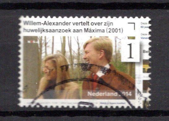 gestempelde zegel. jaar 2014: willem en Maxima, Ophalen of Verzenden, Na 1940, Gestempeld