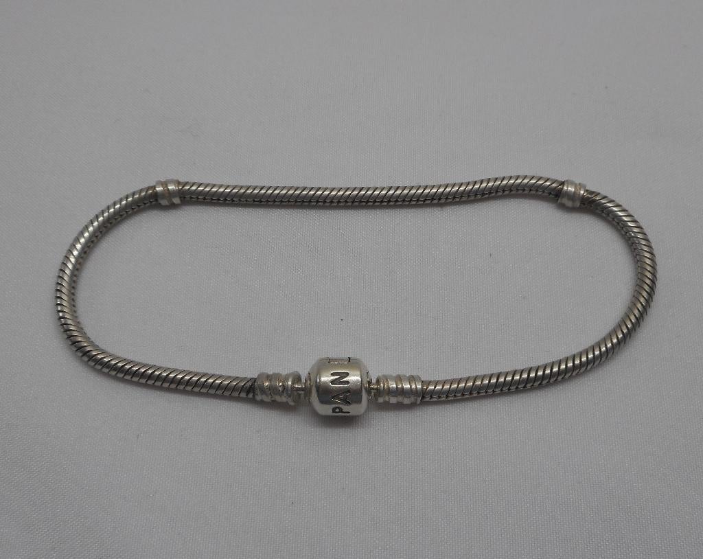Pandora zilveren armband met bol slot 19.5 cm nr.1789, Verzenden, Zo goed als nieuw, Zilver, Zilver