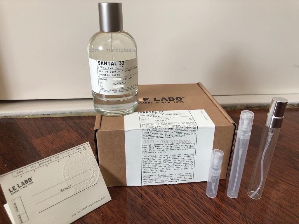Le Labo santal 33 - 2ml - 5ml - 10ml, Ophalen of Verzenden, Zo goed als nieuw
