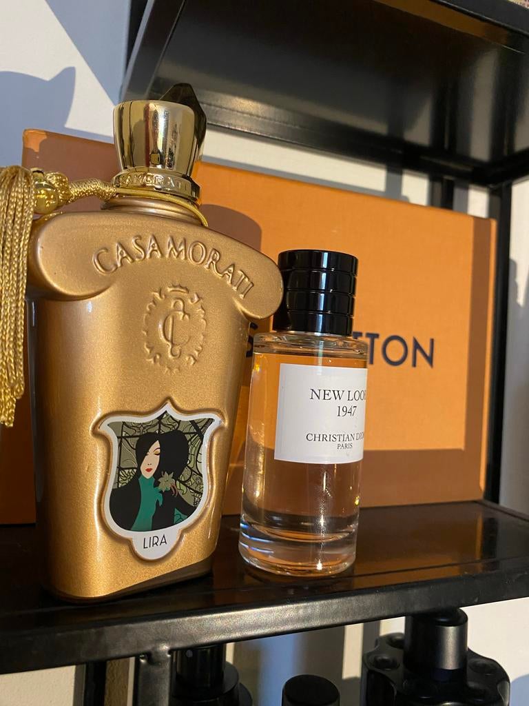 Casamorati Lira en Dior New Look parfums, Sieraden, Tassen en Uiterlijk, Uiterlijk | Parfum, Ophalen of Verzenden, Gebruikt