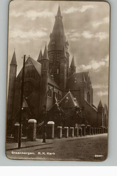 Steenbergen R.K. Kerk Goudgerande kaart P.A. Vermeulen