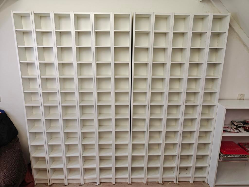 Ikea Gnedby kasten collectie (11 stuks) voor CD of DVD, Ophalen, Zo goed als nieuw, Hout, Cd's