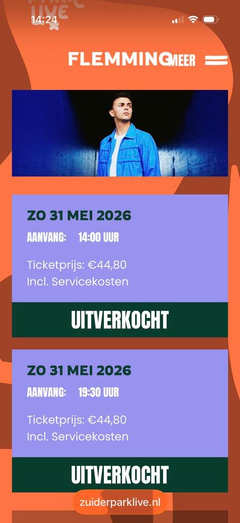 Kaartjes ruilen 31 mei Zuiderpark Flemming, Twee personen, Mei