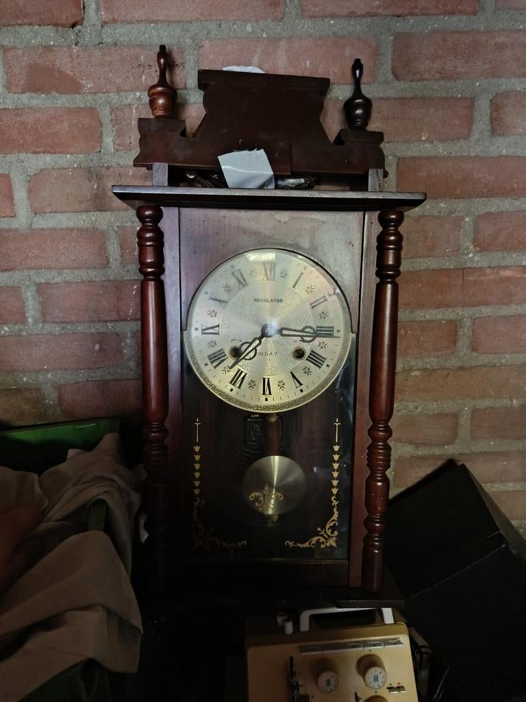 Antieke Regulator Wandklok - Klassiek Design, Antiek en Kunst, Antiek | Klokken, Ophalen of Verzenden