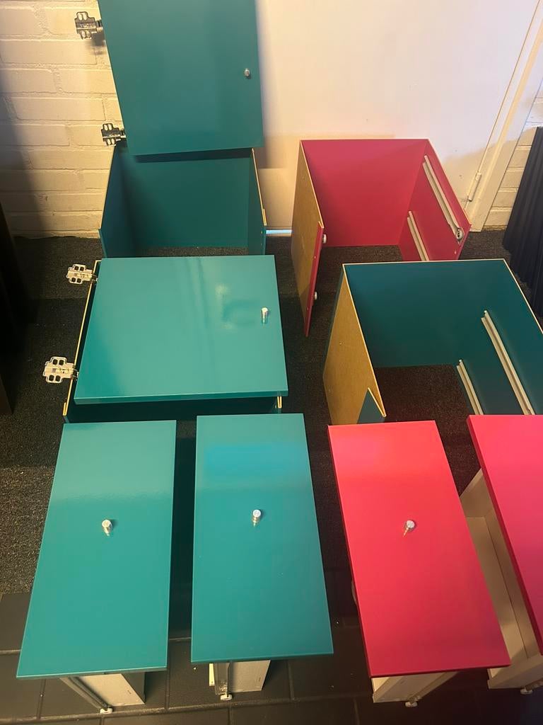 Ikea kallax Kastfronten en lades turquoise en roze, Ophalen of Verzenden, Zo goed als nieuw