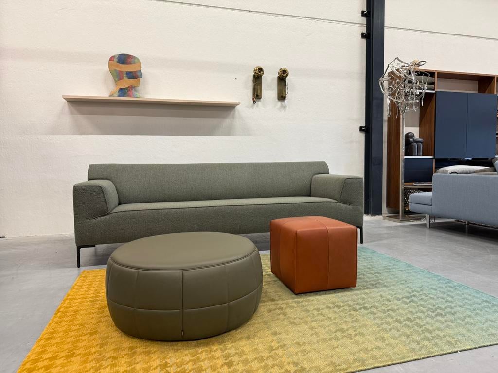 Nieuw Design on Stock Barrell 80 Poef Basque Forrest Leer, Rond, Leer, Eyye, Design on Stock