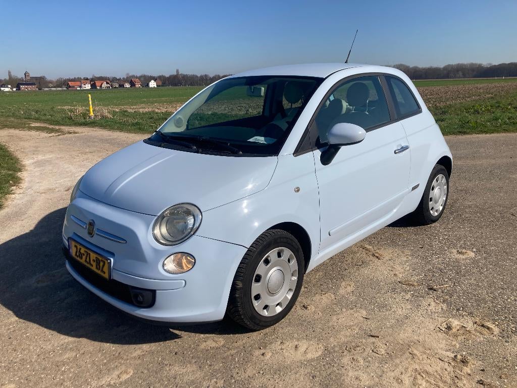 Fiat 500 1.2 C 2008 Blauw, Auto's, Voorwielaandrijving, Stof, 1242 cc, 4 cilinders