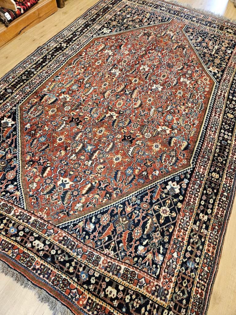 Vintage handgeknoopt perzisch tapijt shiraz 330x196, Info@SlatsAntiek.nl, Perzisch, 150 tot 200 cm, 200 cm of meer