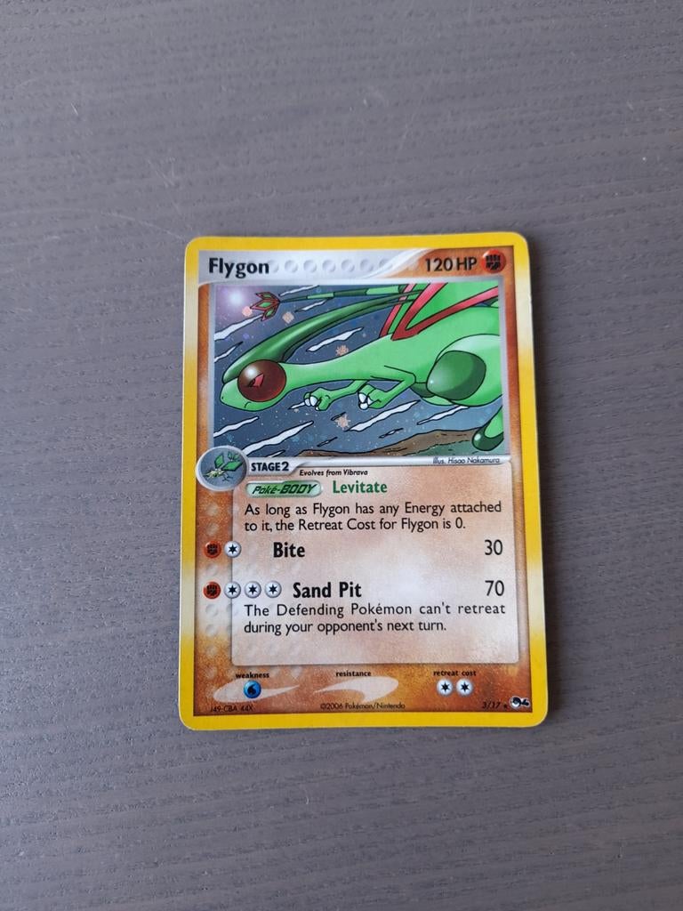2006 pop series 4 3/17 flygon holo, Ophalen of Verzenden, Gebruikt, Losse kaart, Foil
