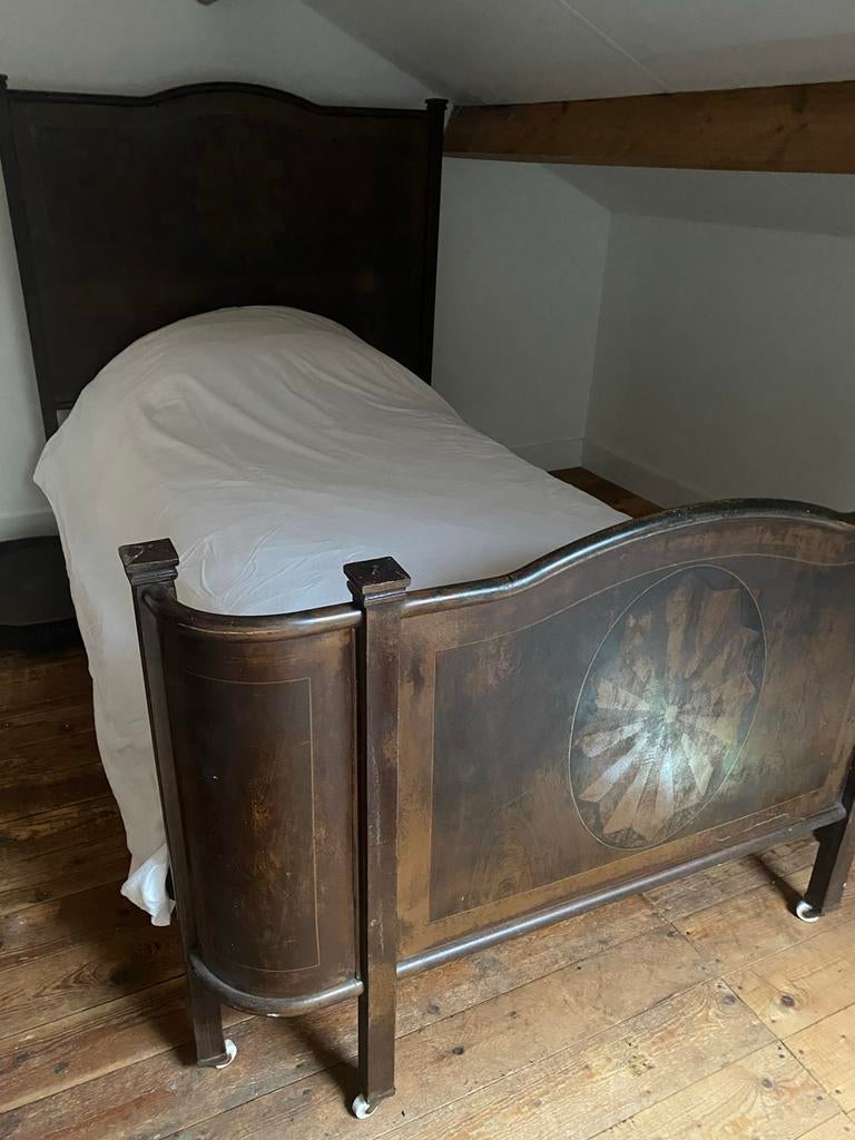Brocante metalen day bed met prachtig motief, Antiek en Kunst, Ophalen