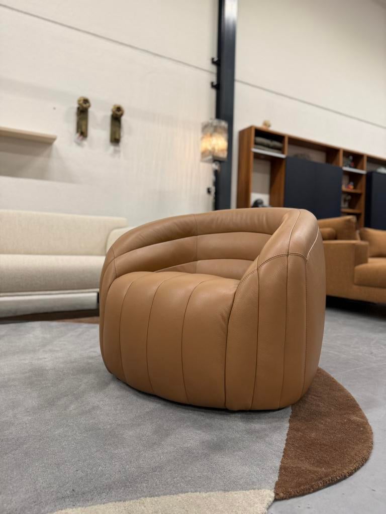 Nieuw Leolux Pode Balini Draaifauteuil Senso Camel Stoel, Nieuw, Ophalen of Verzenden, Pode, 50 tot 75 cm