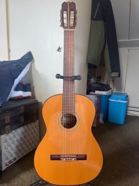 Klassieke Spaanse gitaar met gitaarstandaard, Ophalen, Gebruikt, Klassieke of Spaanse gitaar