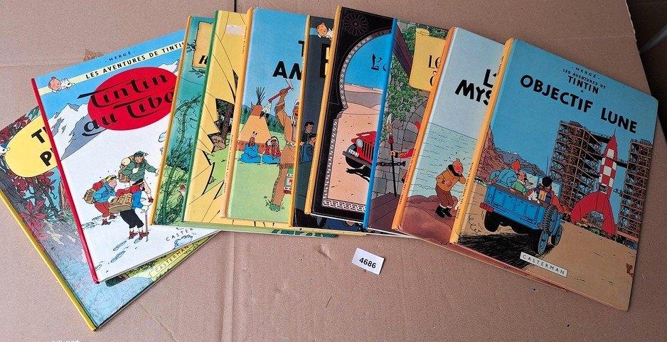 10 oude stripboeken Kuifje, Zo goed als nieuw, Meerdere stripboeken, Hergé ,Casterman, Ophalen of Verzenden