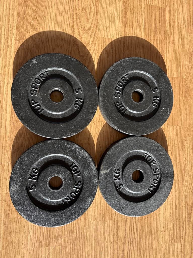 4x 5 kg halterschijven, Ophalen, Gebruikt, Halterschijven