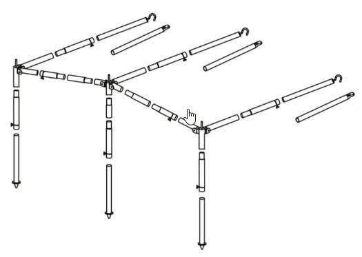 Obelink luifelframe staal 25 mm maat 8 - 10, Caravans en Kamperen, Ophalen of Verzenden, Gebruikt