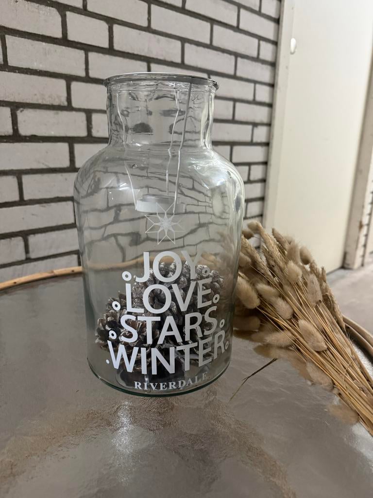 Riverdale Windlicht / Vaas - Winterse Sfeer, Ophalen, Overige kleuren, Minder dan 50 cm, Glas