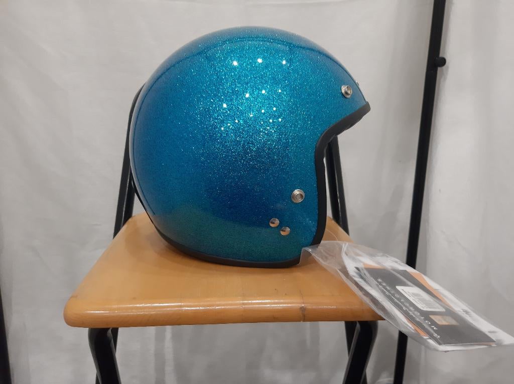 Harley Davidson helm M blauw glitter helm motor shopper helm, M, Pascalstraat 6 1704 RD Heerhugowaard, Dames, Jethelm