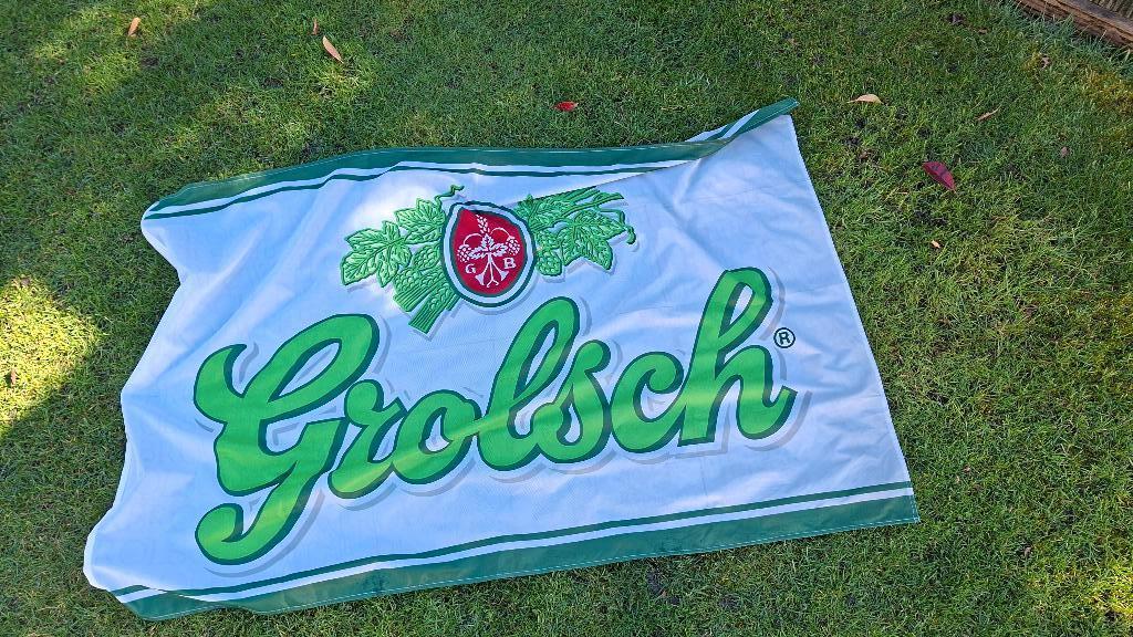 Grolsch vlag, Verzamelen, Biermerken, Ophalen, Zo goed als nieuw, Reclamebord, Plaat of Schild, Grolsch