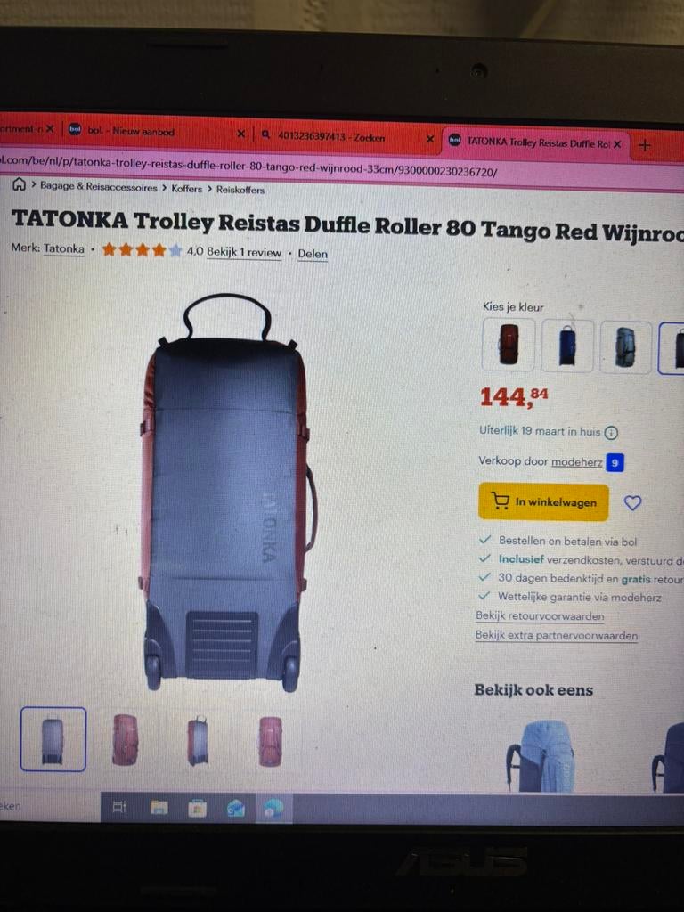 Tatonka trolley tas, Ophalen, Nieuw, 30 cm of meer