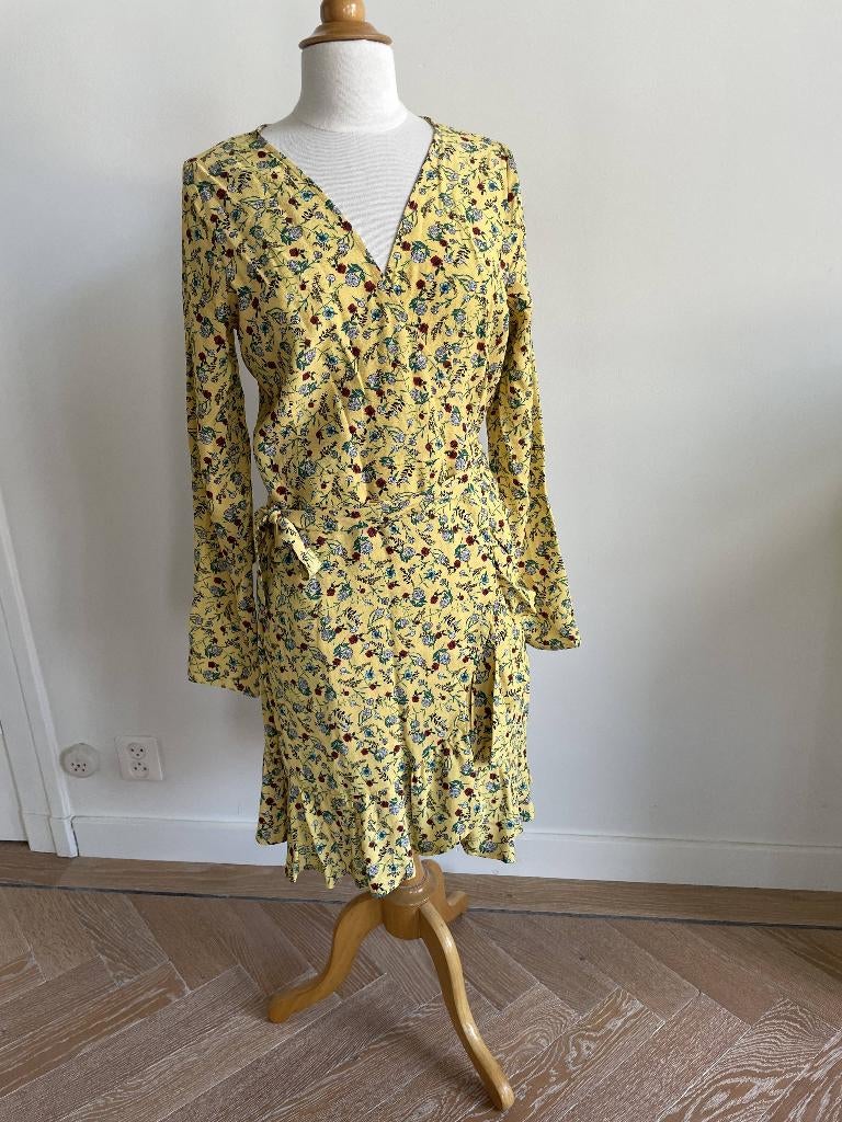 Seven Sisters: Nieuwe, vrolijke wikkeljurk. Maat XL, Seven Sisters, Geel, Maat 46/48 (XL) of groter, Nieuw