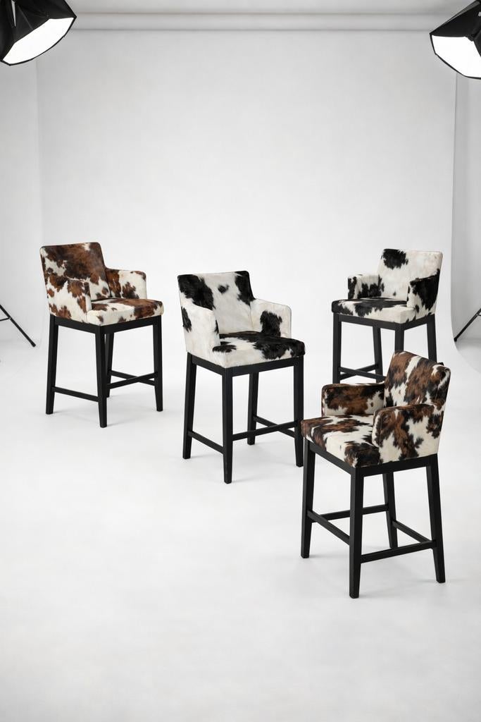 Barkrukken in tricolor koeienhuid, Ophalen of Verzenden