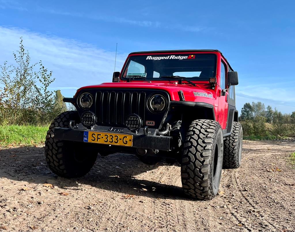 Jeep Wrangler TJ 4.0 L MY1997 handbak, 450 kg, Zwart, Cabriolet, 4 stoelen