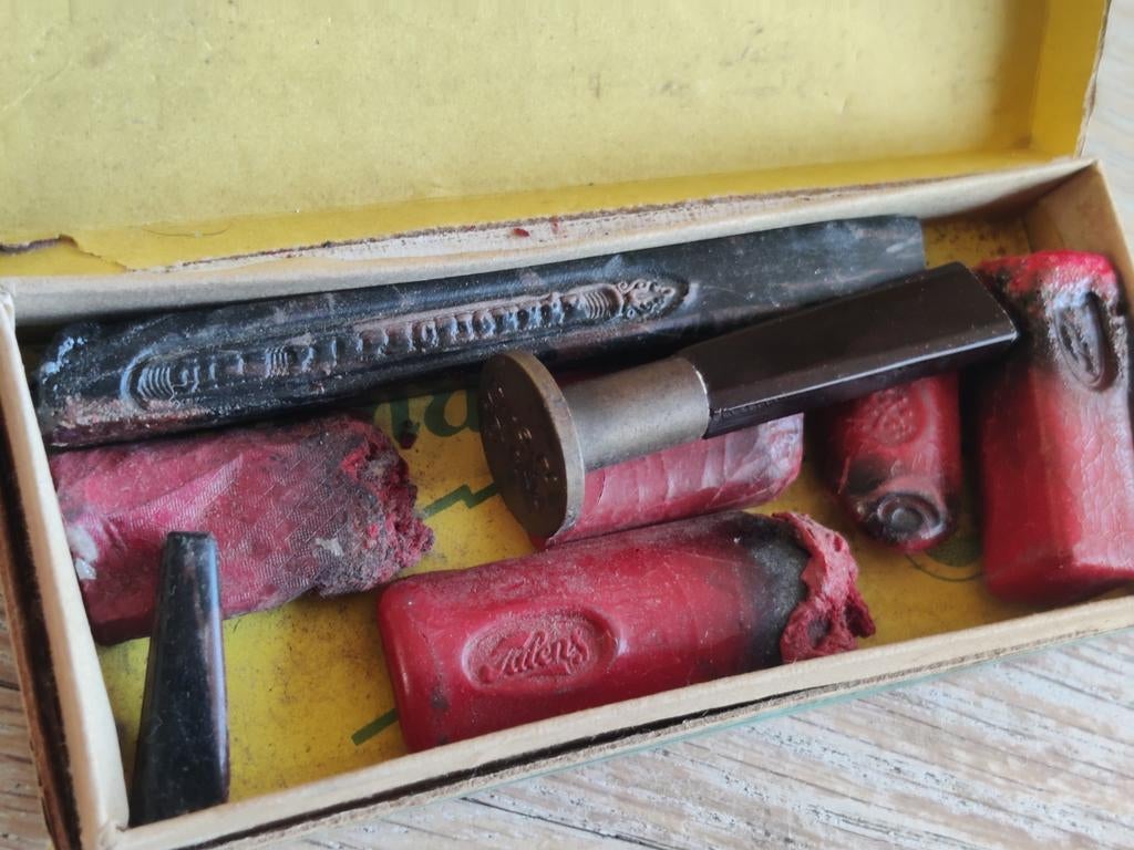 Antiek Zegellak met lakzegel stempel, Antiek en Kunst, Ophalen of Verzenden