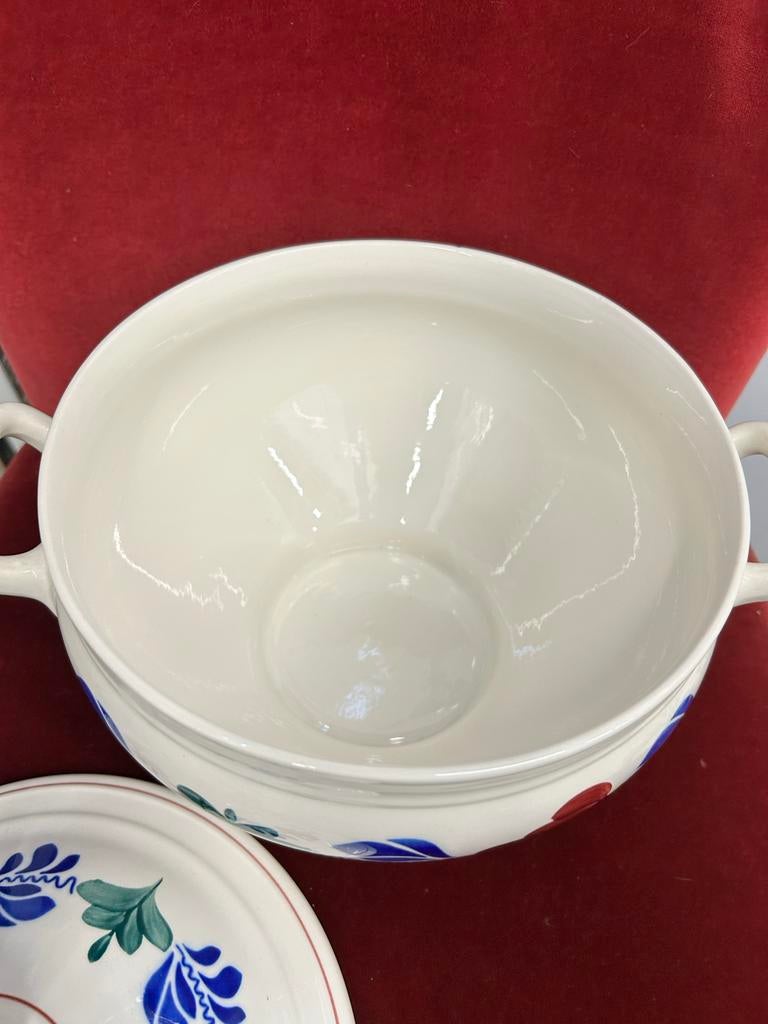 Boerenbont soepterrine met soeplepel, Keramiek, Overige typen, Div, Ophalen of Verzenden