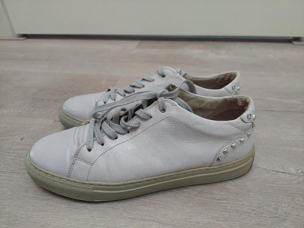 Sasha echtleer schoenen ( maat 40 ), Ophalen of Verzenden, Sneakers of Gympen, Grijs, Gedragen