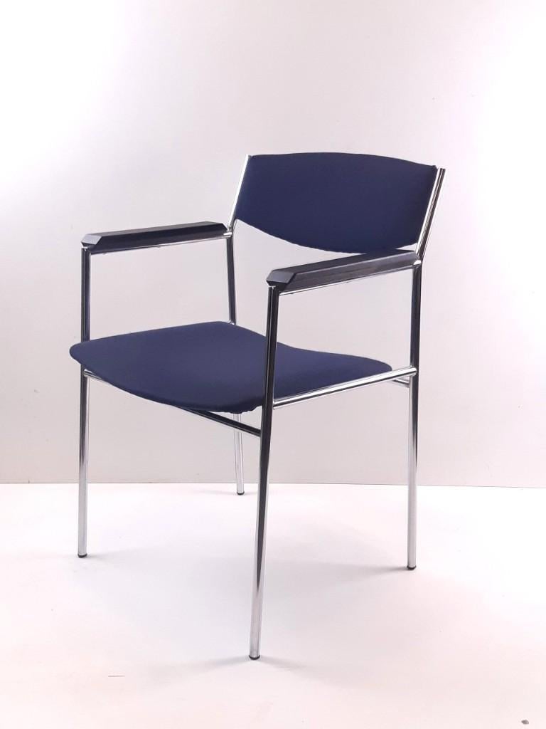 Gijs van der Sluis vintage eetkamerstoel, Ophalen, Gebruikt, Blauw, Gispen