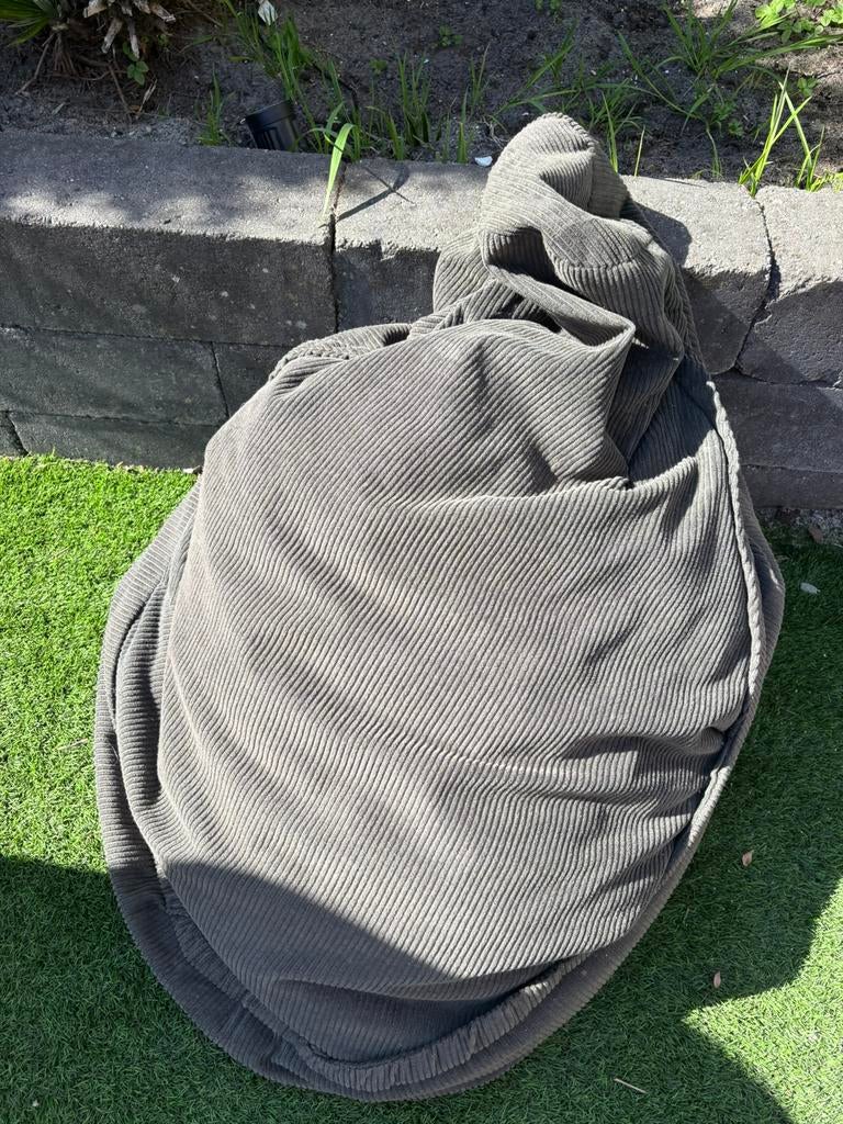 Corduroy zitzak, Huis en Inrichting, Zitzakken, Ophalen, Zo goed als nieuw, Groen, Zitzak