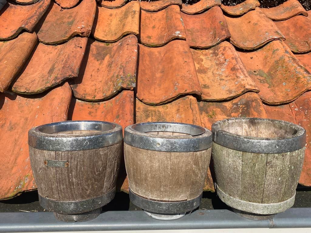 Houten Kaasmallen️, Tuin en Terras, Bloempotten, Ophalen, Overige materialen, Rond, Zo goed als nieuw