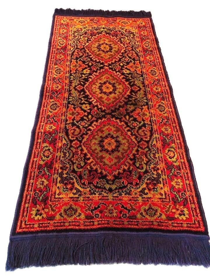 Vintage Oosters wollen Perzisch loper tafelkleed, Overige kleuren, Gebruikt, 200 cm of meer, Rechthoekig