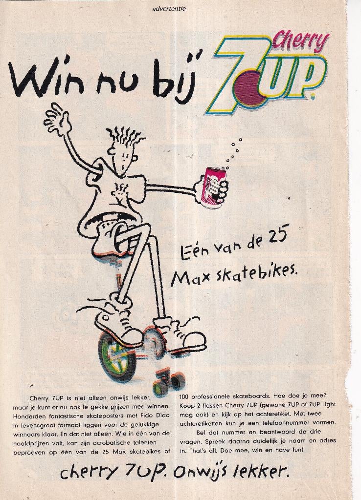 Retro reclame 1991 7Up Seven-Up frisdrank met Dido, Verzamelen, Verzenden, Overige typen