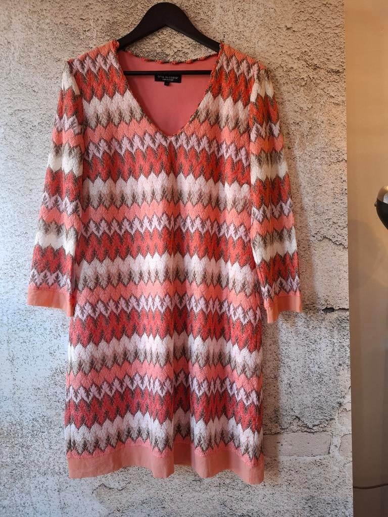 Ana Alcazar gevoerde kanten jurk Missoni print maat 42/40, Maat 38/40 (M), Overige kleuren, Ophalen of Verzenden, Zo goed als nieuw