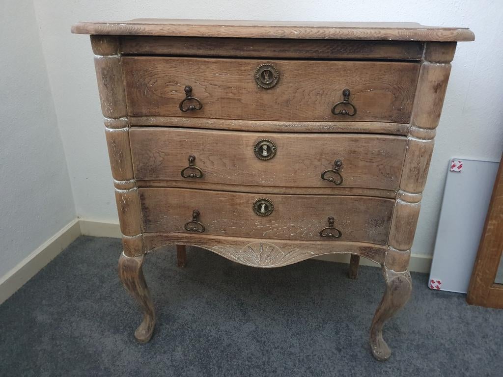 Houten ladekastje met 3 lades, Antiek en Kunst, Antiek | Meubels | Kasten, Ophalen